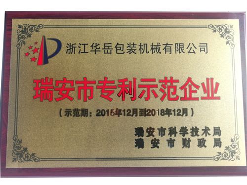 瑞安市專利示范企業—浙江華岳包裝機械有限公司